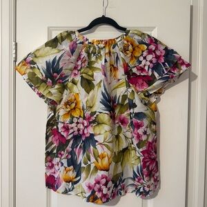 Tommy Bahama Floral Cotton/Silk Blouse